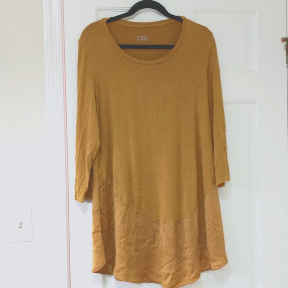 Logo tunic blouse mustard color sz XL